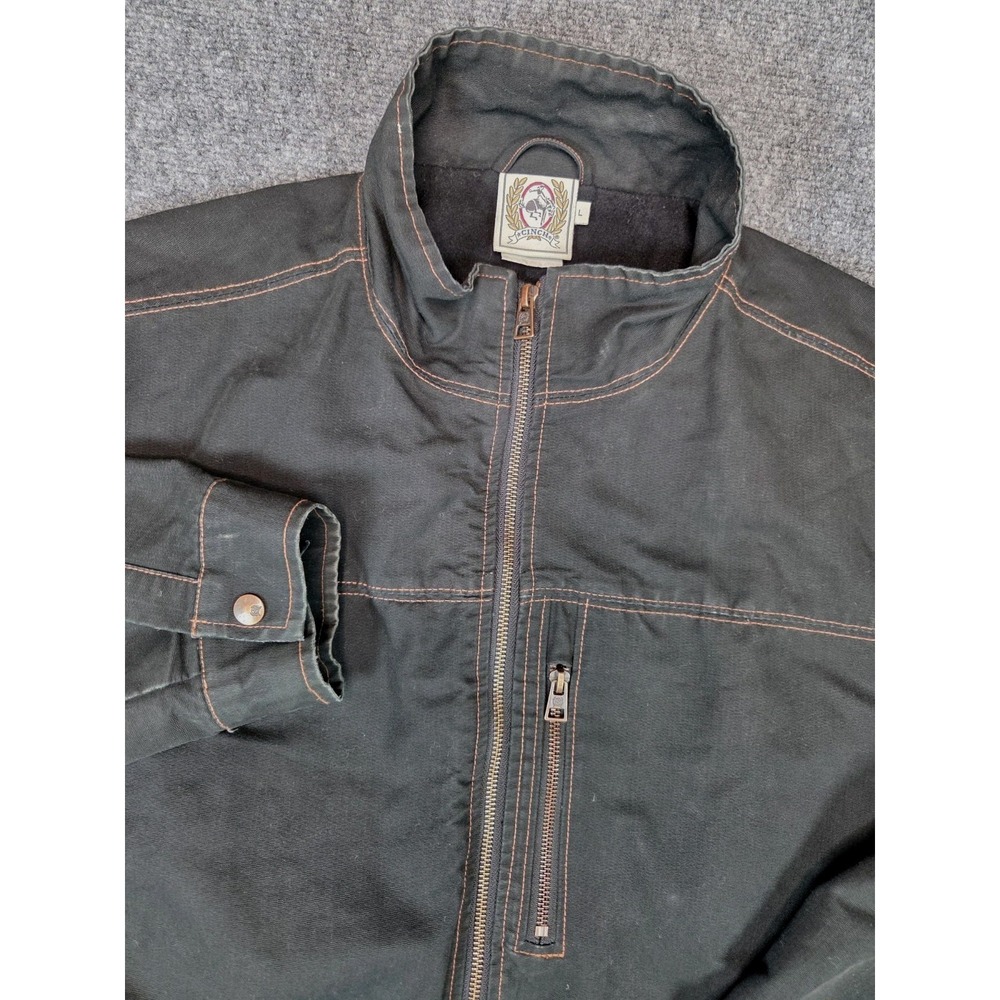 Cinch Canvas Twill Jacket Mens L Black Fleece Lined